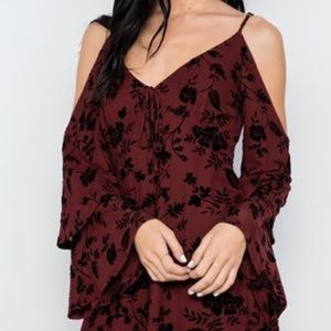 burnout velvet bell shelve dress